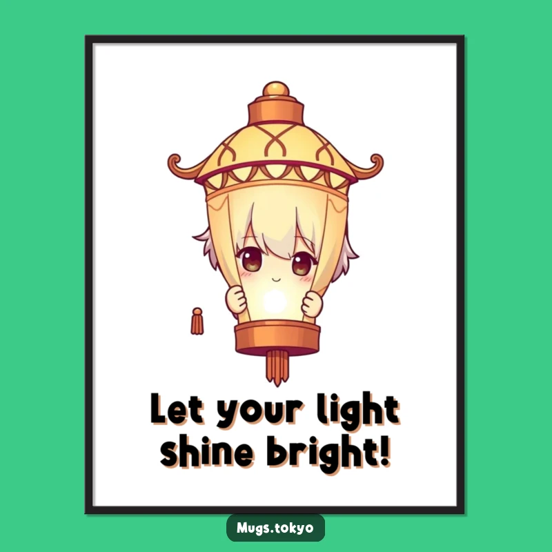 Free Printable Wall Art: Funny Lantern Peek Character - Mystical Downloadable Decor