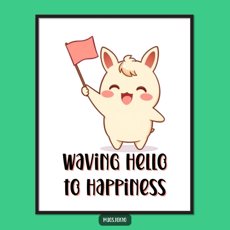 Free Printable Wall Art: Cheerful Flag Character - Energetic Downloadable Decor