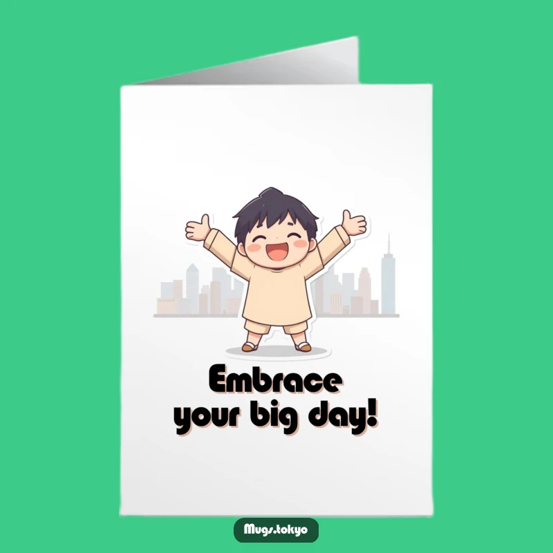 Free Printable Birthday City Embrace Card: Joyful Downloadable Gift for Him/Her