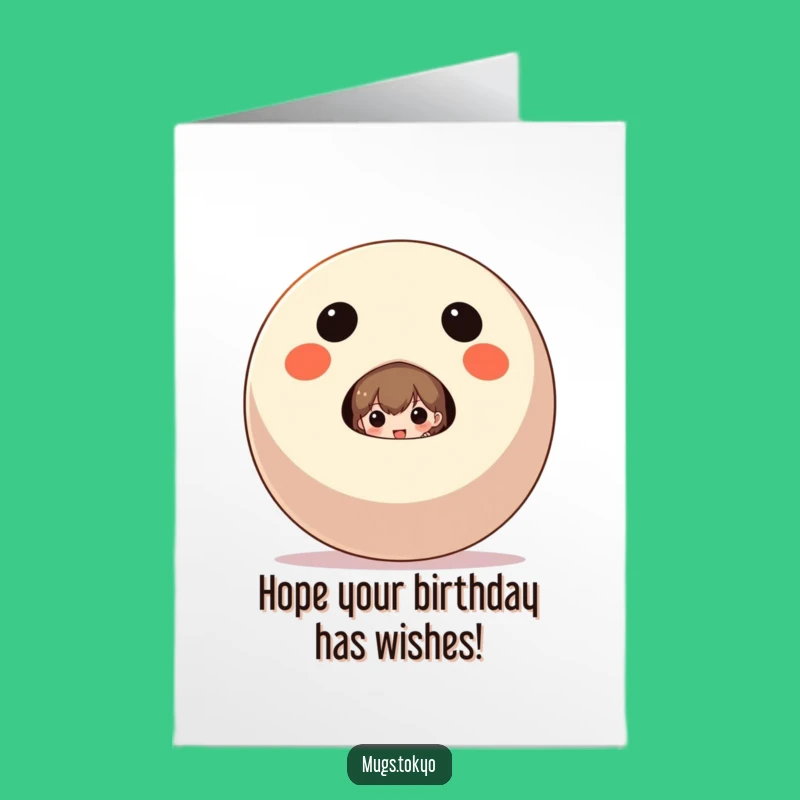 Free Printable Birthday Card: Daruma Doll Peekaboo Character for a Fun Surprise