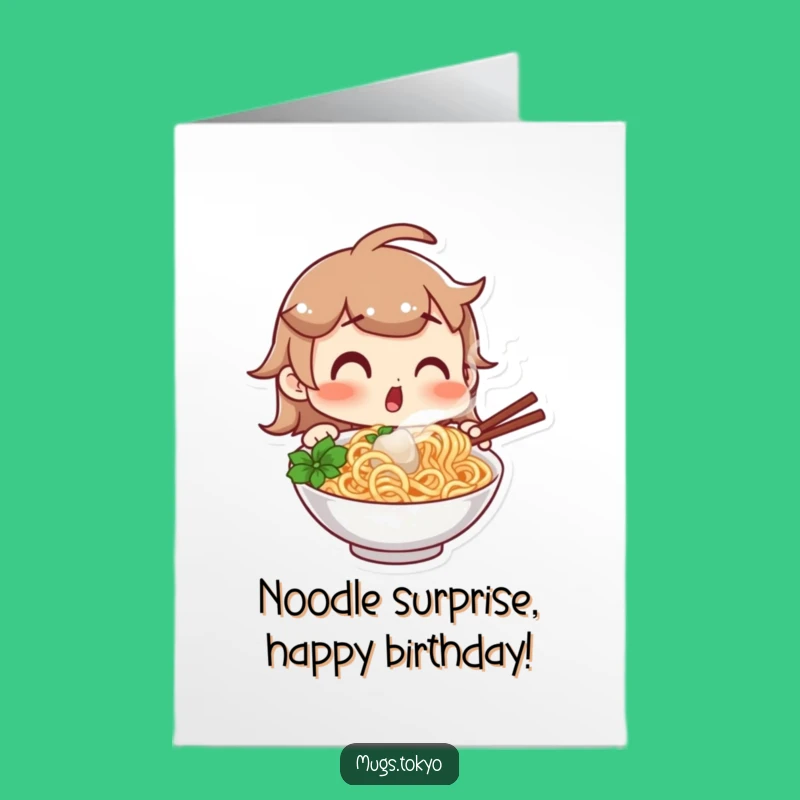 Free Printable Birthday Noodle Card: Surprised Reaction Downloadable Gift