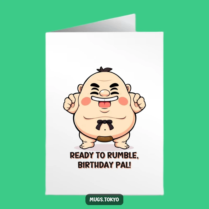 Free Printable Sumo Birthday Card: Funny Downloadable Gift for a Champion