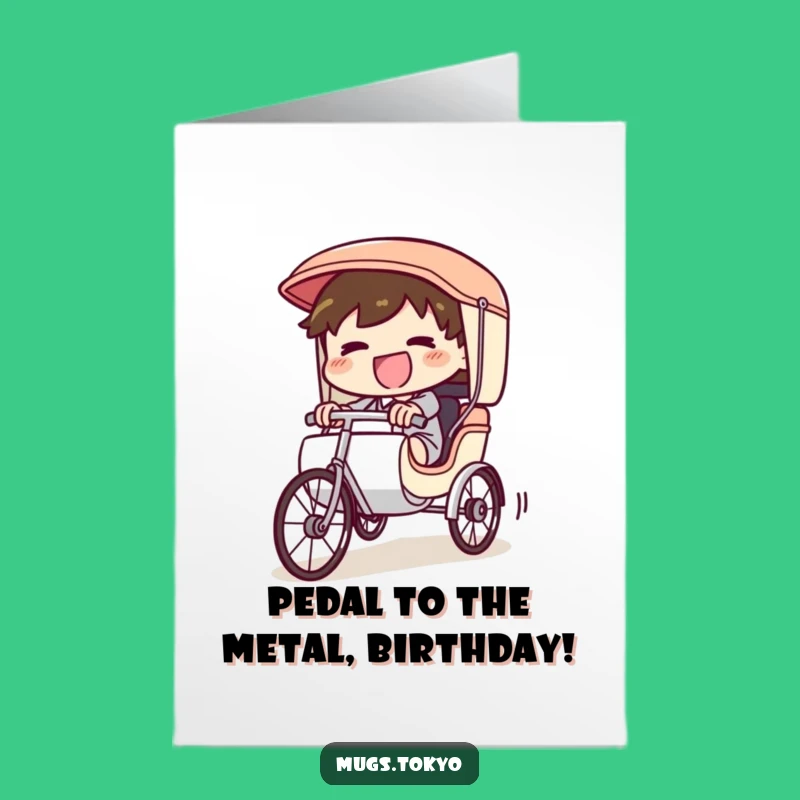 Free Printable Birthday Card Funny Rickshaw Race Downloadable Greeting