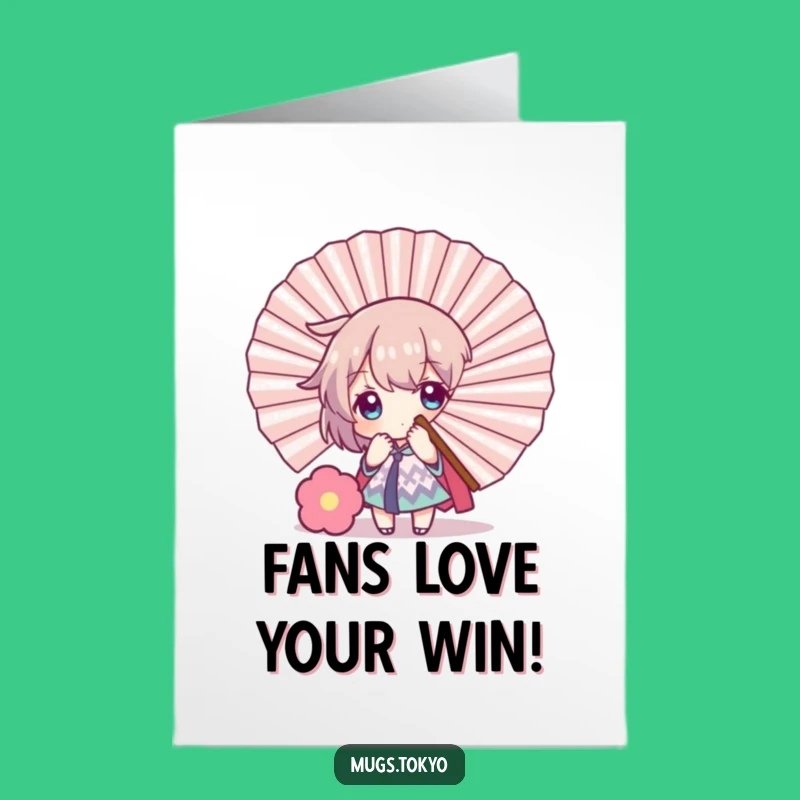 Free Printable Congrats Card: Hidden Character Behind Fan, Hilarious Downloadable Gift
