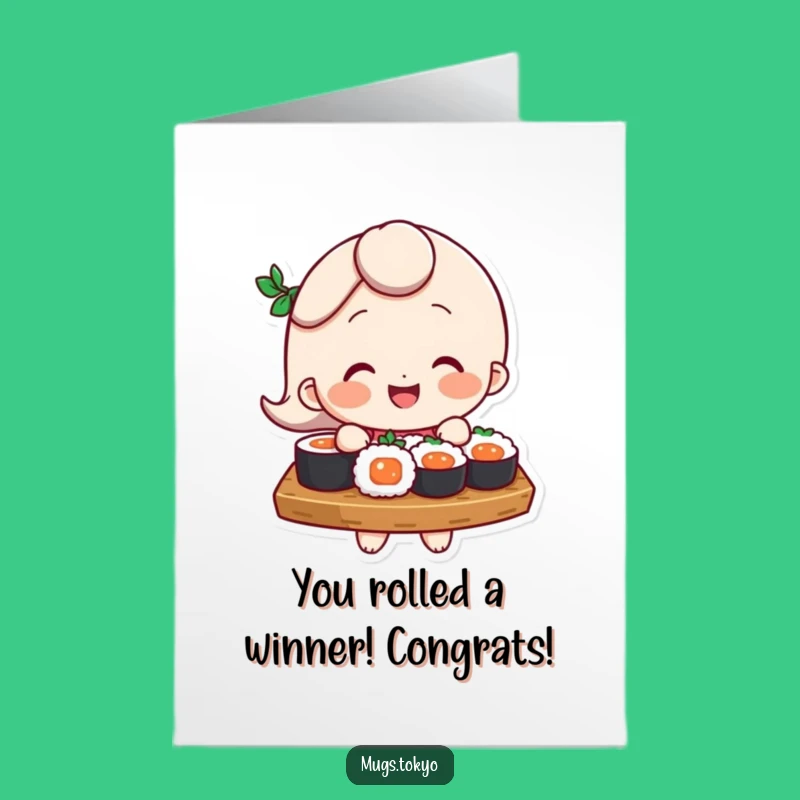 Free Printable Congratulations Card: Sushi Balance Master - Funny Downloadable