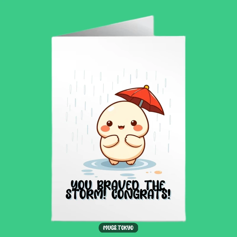 Free Printable Funny Dumpling Congrats Card: Sheltering Success Downloadable