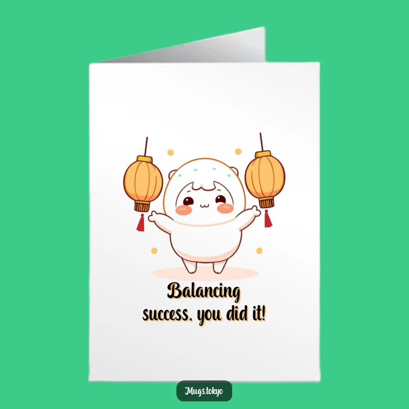 Free Printable Funny Mochi Congrats Card: Juggling Success