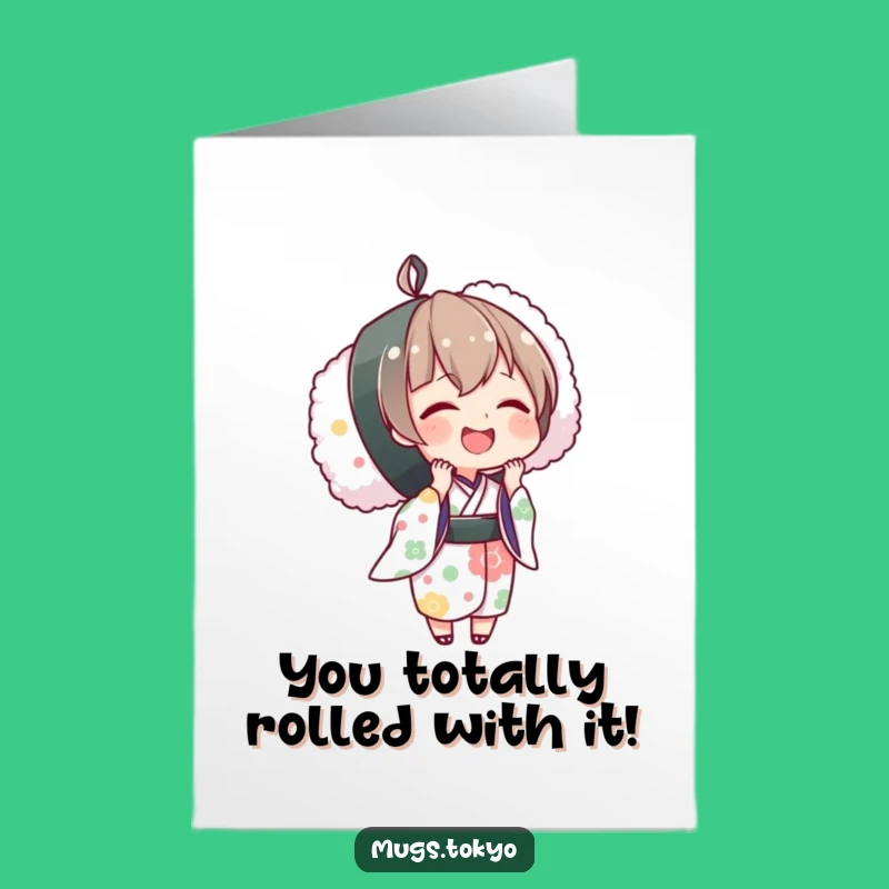 Free Printable Congrats Card: Sushi Kimono Celebration, Humorous Downloadable Gift