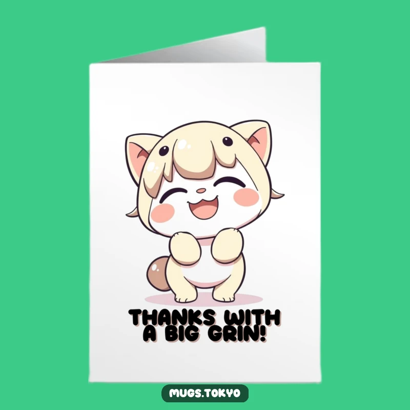Free Printable Thank You Card: Cheerful Bowing Character, Funny Downloadable Gratitude Gift