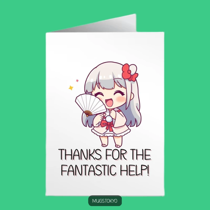 Free Printable Thank You Card: Cheerful Fan Character, Funny Downloadable Gift