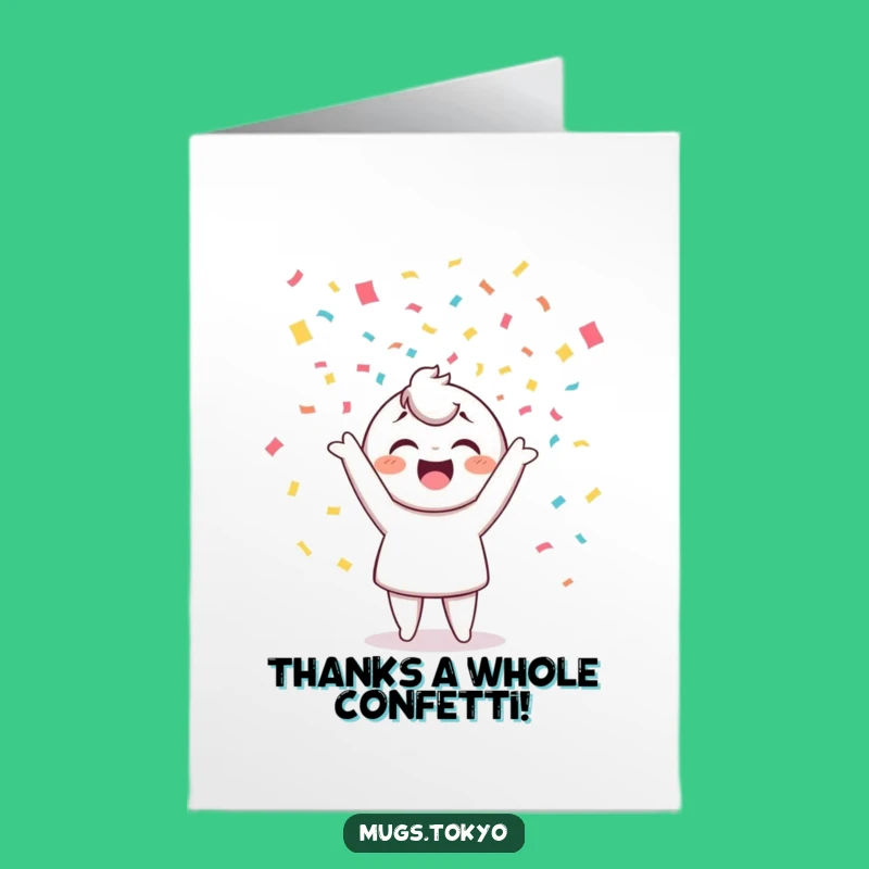 Free Printable Thank You Card: Confetti Shower, Cheerful Downloadable Gift of Gratitude