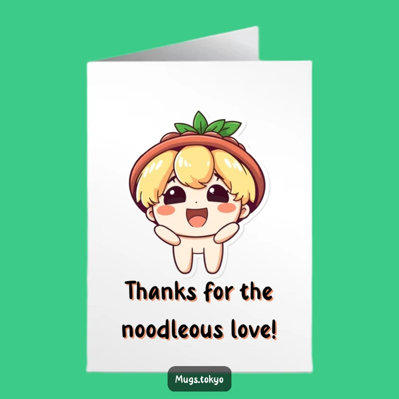 Free Printable Thank You Card: Ramen Hat Character, Funny Downloadable Gift