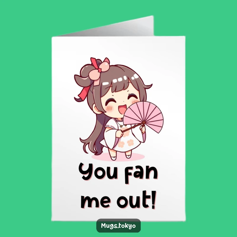 Free Printable Thank You Card: Waving Fan Funny Downloadable Gift of Appreciation