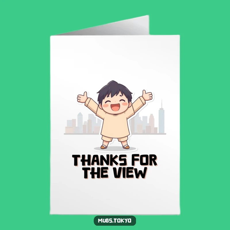 Free Printable Thanks City Embrace Card: Joyful Downloadable Gift of Gratitude