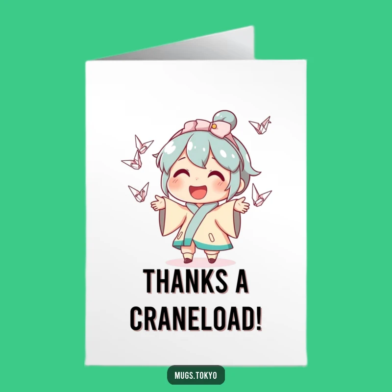 Funny Free Printable Thank You Card: Juggling Cranes Show Appreciation!