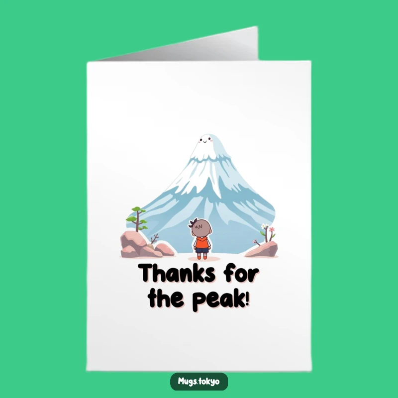 Funny Free Printable Thank You Card: Mount Fuji Character's Gratitude!