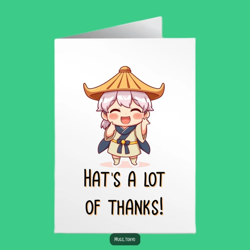 Funny Free Printable Thank You Card: Hat Pose Character's Thanks!