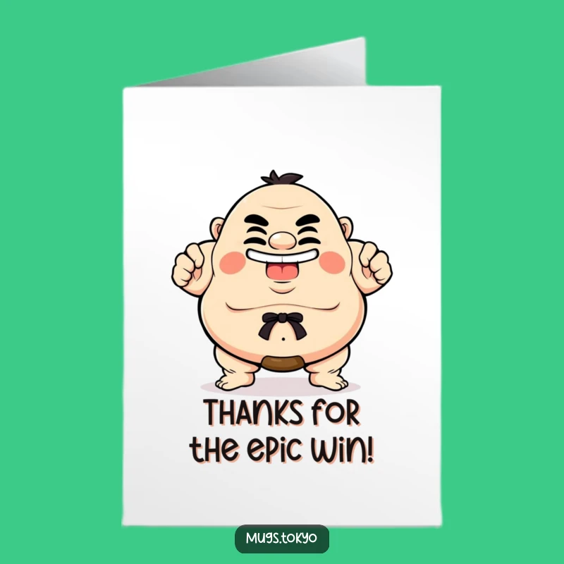 Free Printable Sumo Thank You Card: Grateful Downloadable for a True Champ