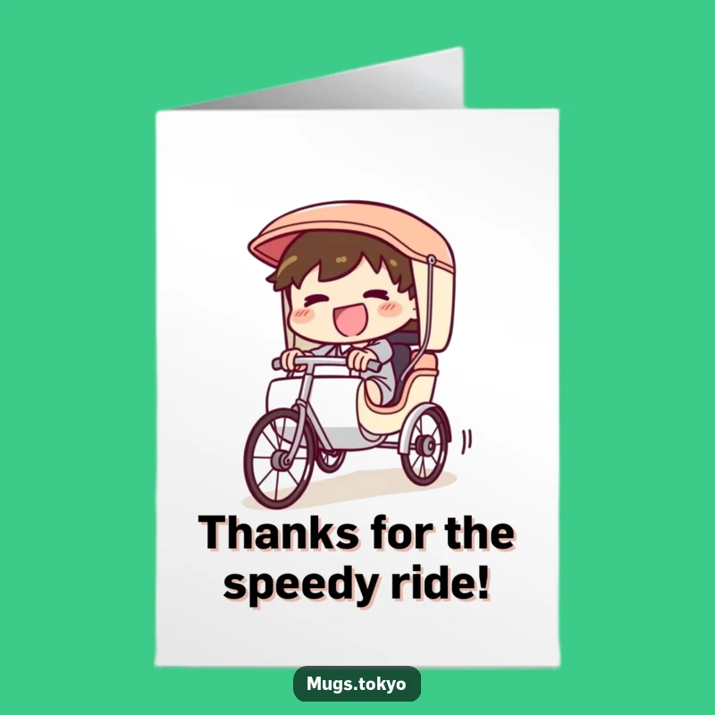 Free Printable Thank You Card Funny Rickshaw Ride Downloadable