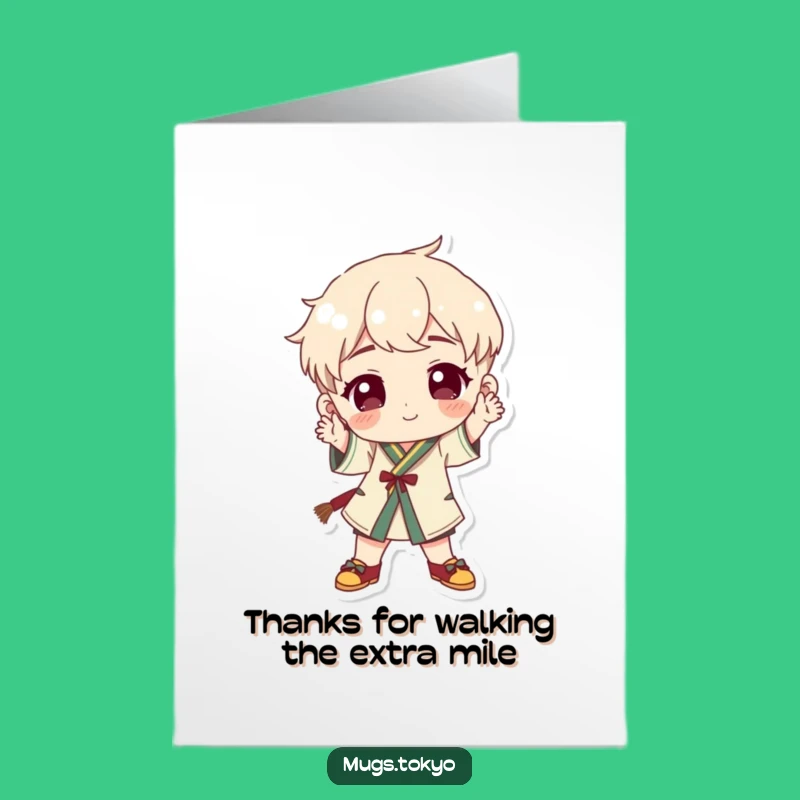 Free Printable Thank You Card: Character's Playful Pose Thanks!