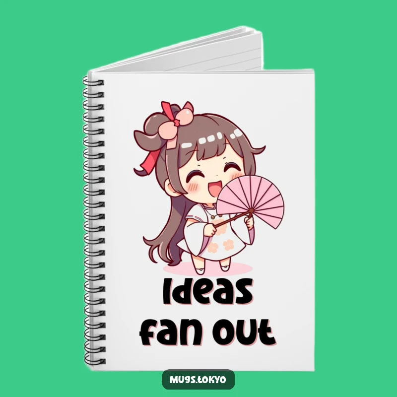 Funny Fan Waving Notebook: Excited Character, Jot Down Breezy Ideas