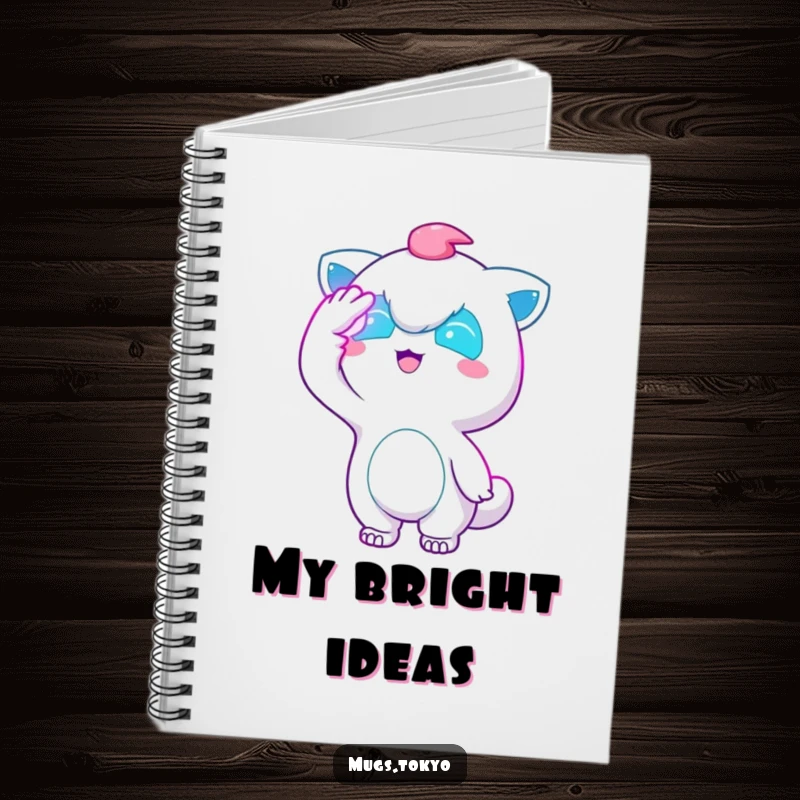 Funny Neon Lights Notebook: A character shields its eyes from neon lights, perfect for jotting down bright ideas and city notes.