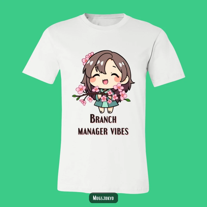 Funny Cherry Blossom Shirt - Cute Character Smiling, Perfect Spring Apparel Gift!