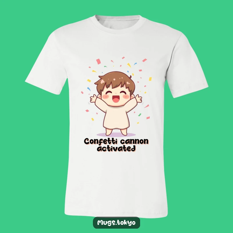 Funny Confetti Toss T-Shirt - Cheerful Character Party Tee Gift