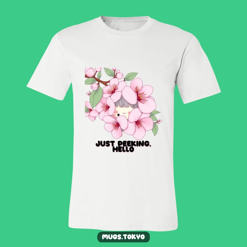 Funny Cherry Blossom T-Shirt - Playful Character Spring Bloom Tee Gift