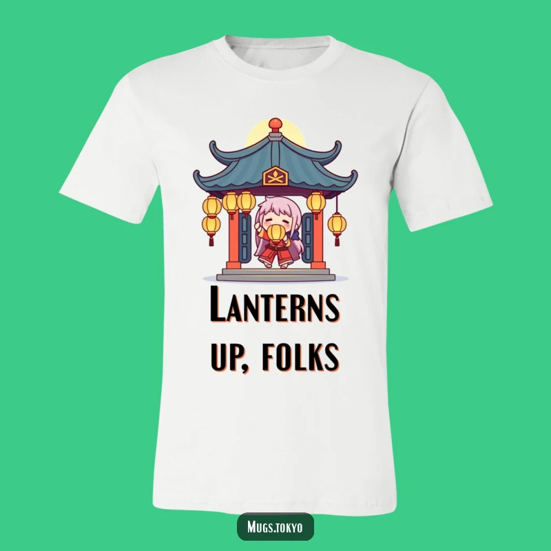 Funny Temple Juggler T-Shirt: Glowing Lanterns Character, Magical and Hilarious Style