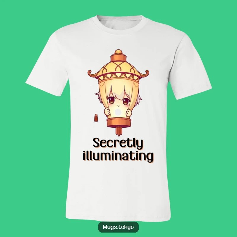 Funny Lantern Peeking Character T-Shirt: Mysterious Style, Hilarious Appeal!