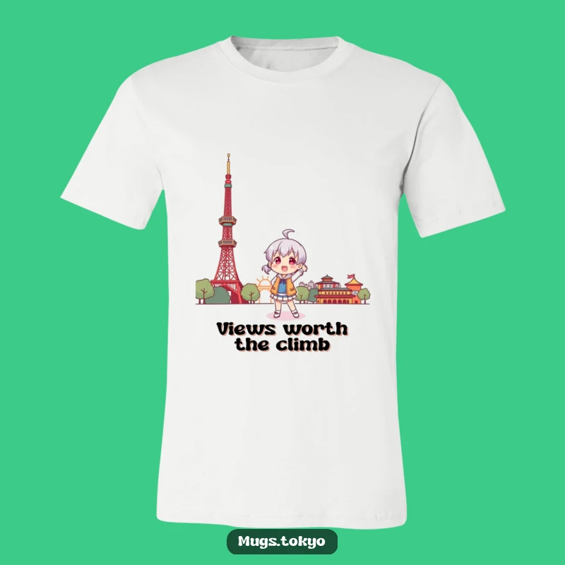Funny Tokyo Adventure Tee: Character's Playful Stance, Stylish Humor