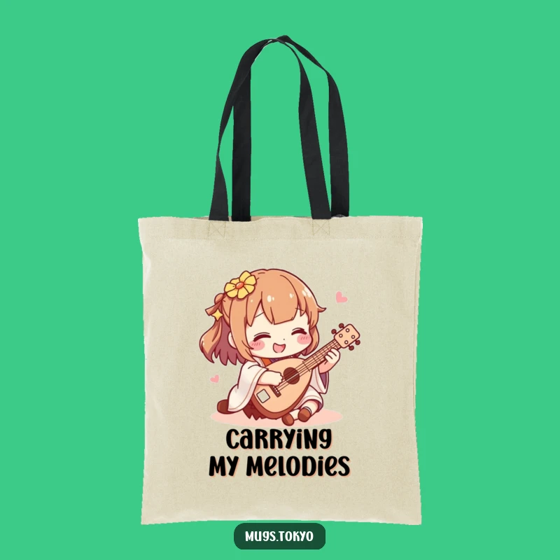 Funny Shamisen Player Tote Bag: Carry Your Tunes with Style!