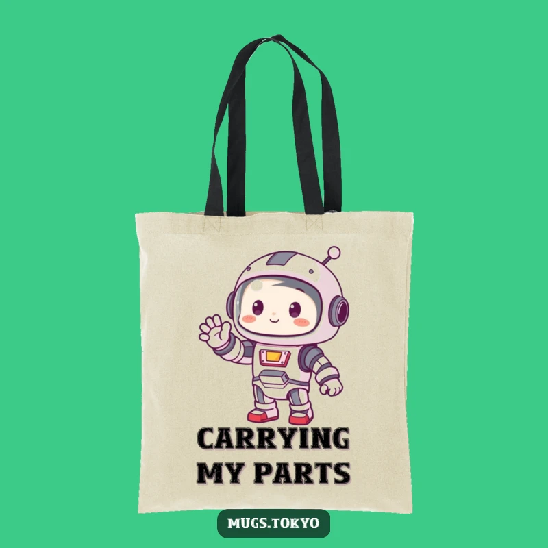 Funny Robot Tote Bag: Waving Character, Cute Tech Carry-All, Perfect Gift
