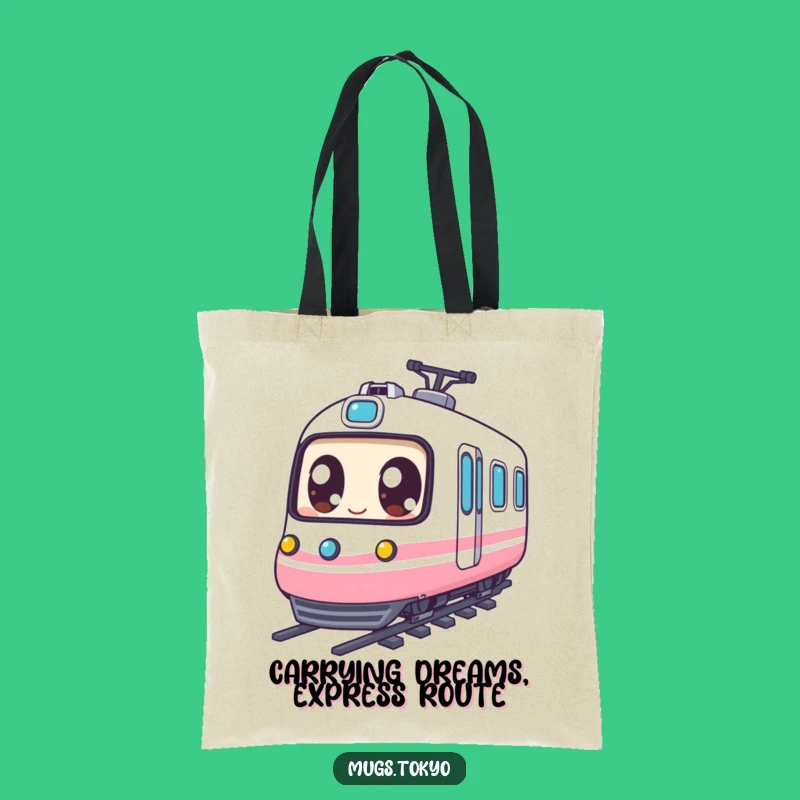 Funny Expressive Eyed Character Bullet Train Tote Bag, Chic Funny Gift Accessory