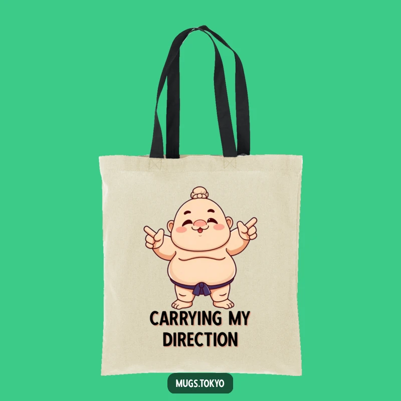 Funny Sumo Wrestler Points Tote Bag - Carry Your Humor in Style