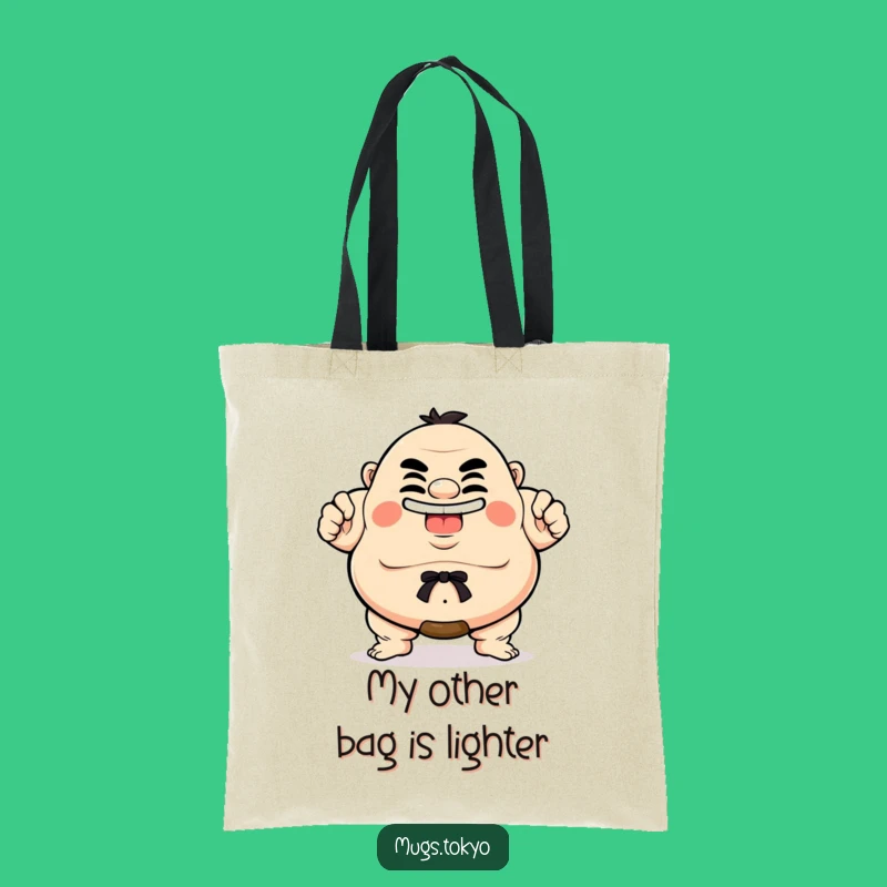 Funny Sumo Tote Bag: Proud Grinning Character, Practical and Hilarious Carry-All